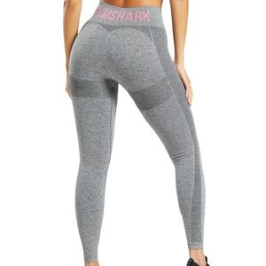 Gymshark Flex High Waisted Gym Leggings -Seamless Charcoal Gray/Pink